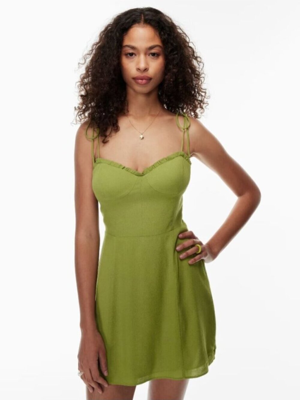 Aritzia Wilfred New Fable Sweetheart Bustier Mini Dress Succulent Green Size 6